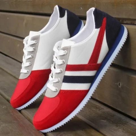 Men's Fashion Suede Cloth Shoes Trendy Fashion Red Blue Sport Flat Shoes Running Casual Shoes