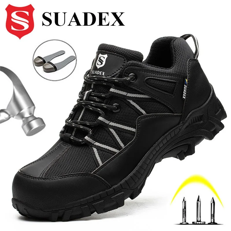 SUADEX Men Safety Shoes New Work Boots Outdoor Puncture