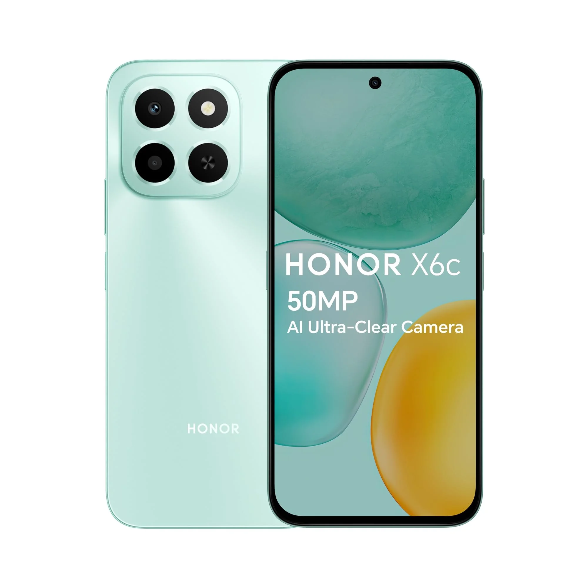 HONOR X6c,Unlocked Mobile Phones, 6.61-Inch 120Hz Eye Comfort Display,6+128GB,5300 mAh Long-lasting Battery,50 MP AI Ultra-Clear Camera,Extreme Drop&Water Resistance,Android 15,Ocean Cyan