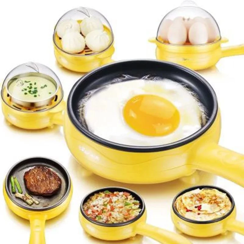 220V Multifunction Mini Electric Egg Omelette Cooker Eggs Boiler Food Steamer Pancake Fried Steak Non-stick Frying Pan